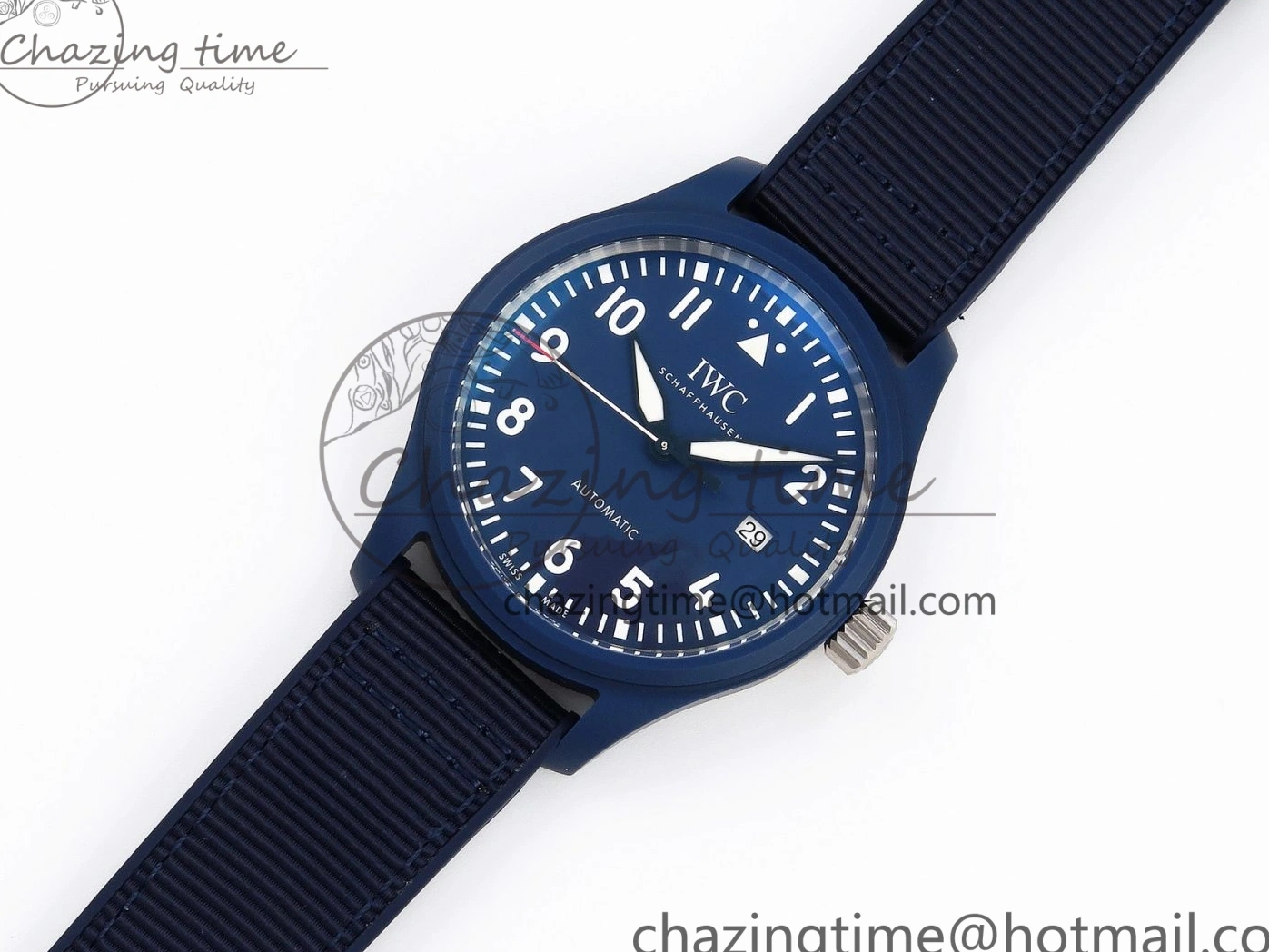 MIROTIME 0206 Original Pilot’s Watch Laureus Blue Ceramic IW328101 ZF 1:1 Best Edition on Blue Nylon Strap A 7027